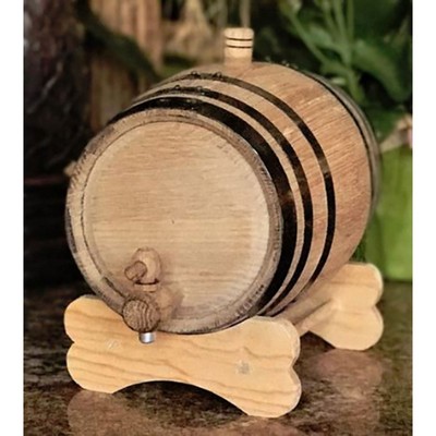 2 Liter Oak Wood Barrel with Black Hoops