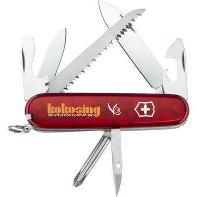 Swiss Army Hiker Knife Translucent Ruby Red