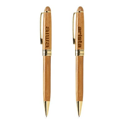 The Milano Blanc Bamboo Ballpoint Pen