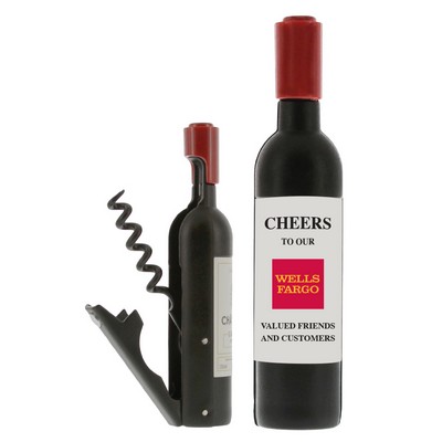 Wine Bottle Shape Corkscrew and Bottle Cap Opener