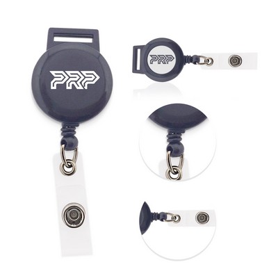 Retractable Coil Keyring W/Metal Belt Clip & Nylon Cord