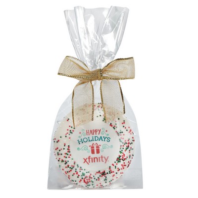 Custom Sugar Cookie w/ Holiday Sprinkles in Gift Bag