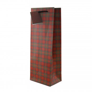 The Holiday Wine Bottle Gift Bag (Red Plaid)