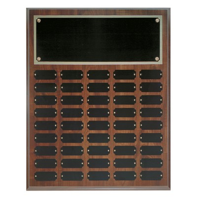 Cherry Finish Completed Perpetual Plaque with 45 Plates (16" x 20")