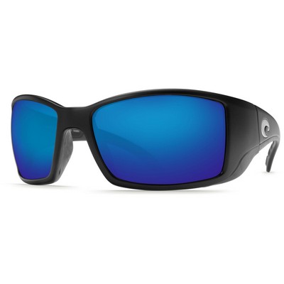 Costa® Del Mar Blackfin Polarized Sunglasses w/Shiny Black Frames/Blue Mirror Lenses