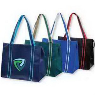 Q-Tees® Non-Woven Tote w/Zipper & Fabric Covered Bottom