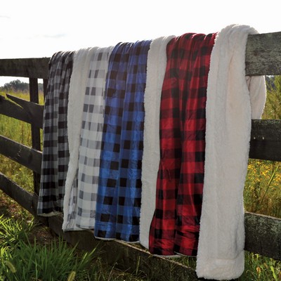 Buffalo Check Challenger Lambswool Throw (Embroidery)