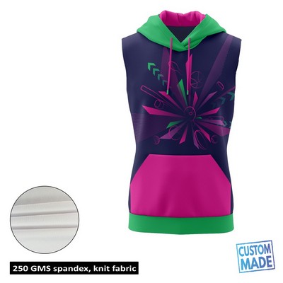 Unisex and Kids' Full Sublimation 250G Lightweight Sleeveless Hoodie