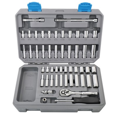 Apollo Tools 50 Piece 1/4" Drive Socket Set SAE and Metric