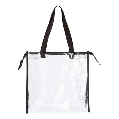 OAD Clear Zippered Tote w/Full Gusset