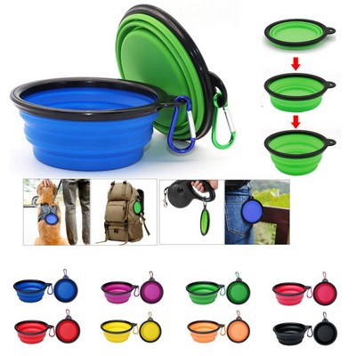 Foldable Silicone Bowl With Hang Buckle