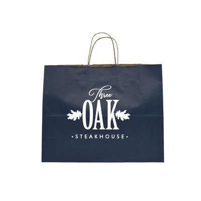 Solid Tint on Kraft Navy Blue Bag (16"x6"x12")