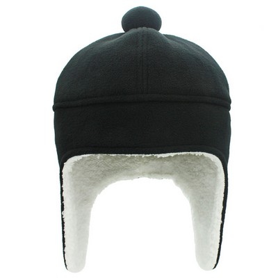 Sherpas Lined Fleece Bomber Beanie Hat with Ear flap