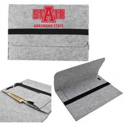 Felt Laptop Sleeve w/ Flip Closure & Three Compartments