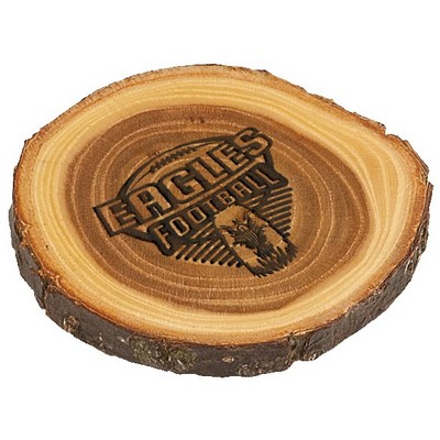 Old West Log Elmwood Coaster, 4" Dia