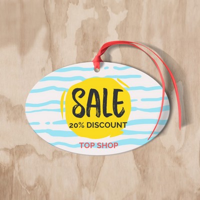 2" x 3.5" Oval Hang Tag