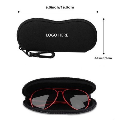 Sunglasses Soft Case Light Zipper Eyeglass Case with Clip