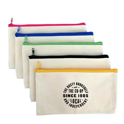 Canvas Zippered Pencil Case