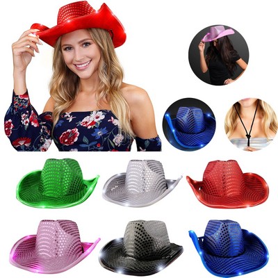 Shiny Light Up Cowboy Hat