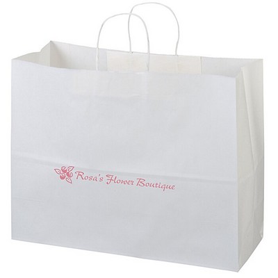 Kraft Paper White Shopping Bag 12" x 16"