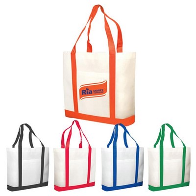 Bags - Non-Woven Two Tone Shopping Tote Bags