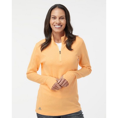 Adidas® Women's 3-Stripes Quarter Zip Sweater