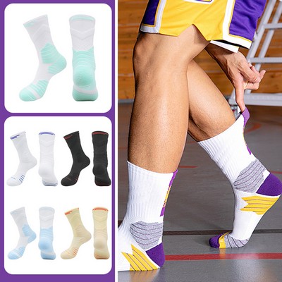 Men Basketball Socks Mid-calf Length Sport Socks