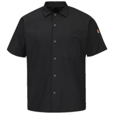 Red Kap™ Men's Short Sleeve Cook Shirt w/OilBlok & MIMIX™ - Black