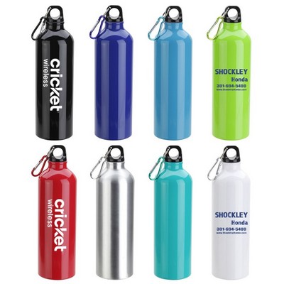 25 oz Aluminum Sports Bottle Twist Off Lid & Carabiner