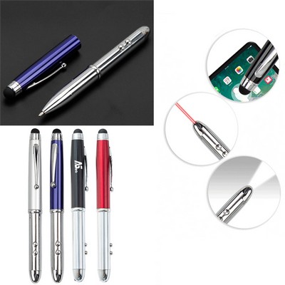 Ballpoint Stylus Pen with Flashlight/Laser Pointer