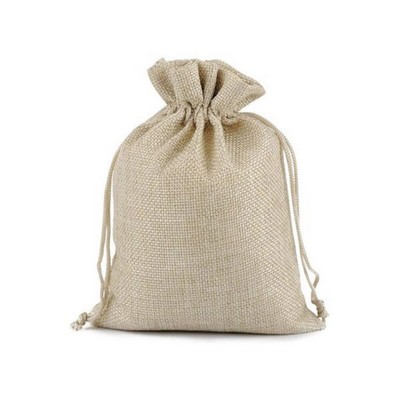 Natural Linen Gift Bag w/Drawstring