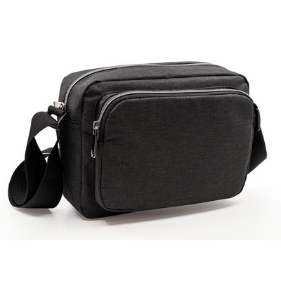 Heathered Three Zippered Sling Bag