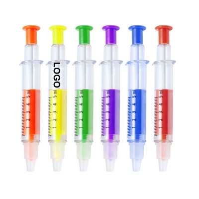 Syringe Dual-tips Highlighter Ballpoint Pen