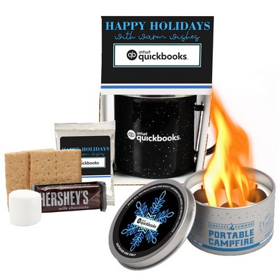 Promo Revolution - 16 Oz. Camping Mug with Portable Campfire, Hot Cocoa, & S'mores Kit