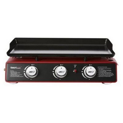 Keg Products Red/Black Mini 3-Burner Portable Gas Griddle