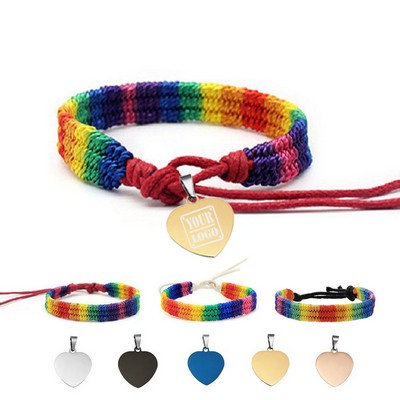 Rainbow Braided Pride Bracelet