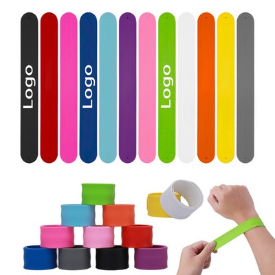 Soft Silicone Slap Bracelet Colorful Snap