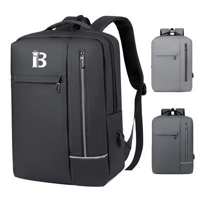 Oxford High Capacity Laptop Backpack With Charging Port