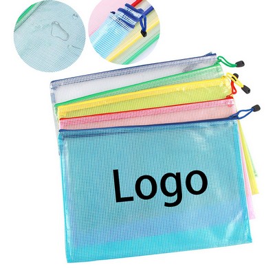 A4 Waterproof Mesh Bag Zipper Pouch