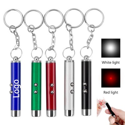 Mini Keychain Pet Laser Pointer Flashlight