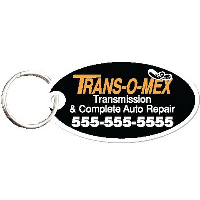 Plastic Key Tag w/Key Ring - 55 Mil Double Sided (1 3/8"x2 1/2")