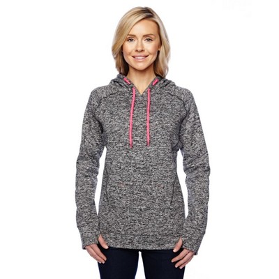 J America Ladies' Cosmic Contrast Fleece Hooded Sweatshirt