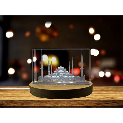 Sultan Ahmed Mosque 3D Engraved Crystal Keepsake Souvenir