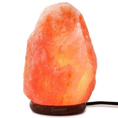 Himalayan Hand Carved Crystal Salt Lamp with Wood Base