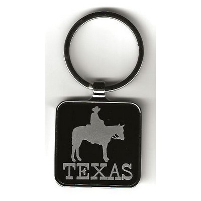 Square Black Mirrored Key Tag