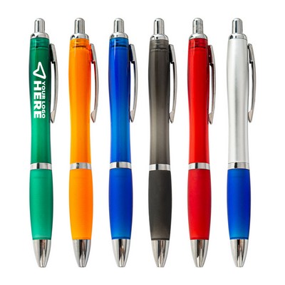 Retractable Ballpoint Pen w/A Coloured Translucent Barrel