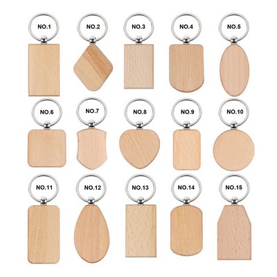 Wooden Multi Shapes Keychain