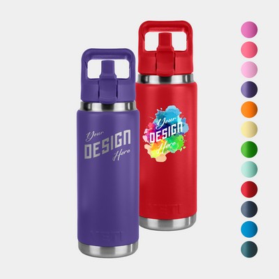 26 Oz YETI® Rambler Stainless Steel Insulated Water Bottle w/ Straw Cap