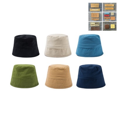 Storage polyester cotton narrow brim bucket hat