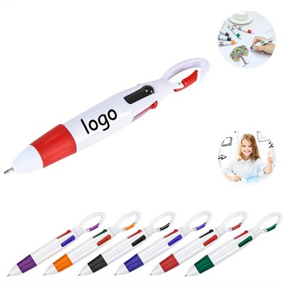 Four-Color Mountaineering Button Ballpoint Pen